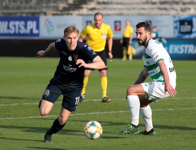 Szczecin 24 04 2019mecz ekstraklasy pilki noznej pogon szczecin kontra lechia gdanskna zdjeciu adam buksa blazej augustynfot. andrzej szkocki / polska press