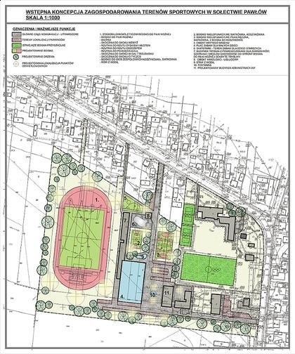 Plan- koncepcja budowy kompleksu sportowego w Pawłowie