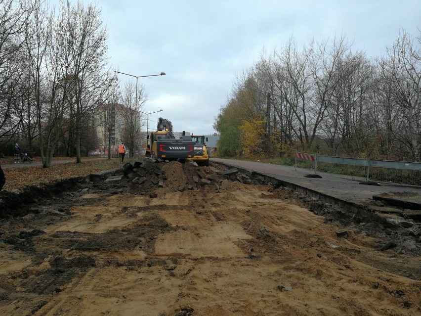 Trwa przebudowa ul. Arkońskiej w Szczecinie.