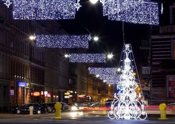 Świąteczne oświetlenie w Szczecinie.