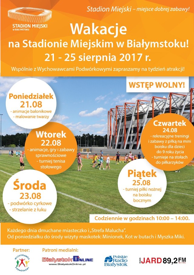 Wakacje na Stadionie Miejskim w Białymstoku.