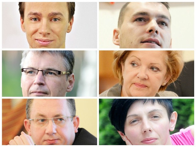 Kandydaci na prezydenta Zielonej Góry (od lewej i od góry): Krzysztof Bosak, Rafał Nieżurbida, Janusz Kubicki, Jolanta Daniela, Jacek Budziński i Karolina Michalczak.