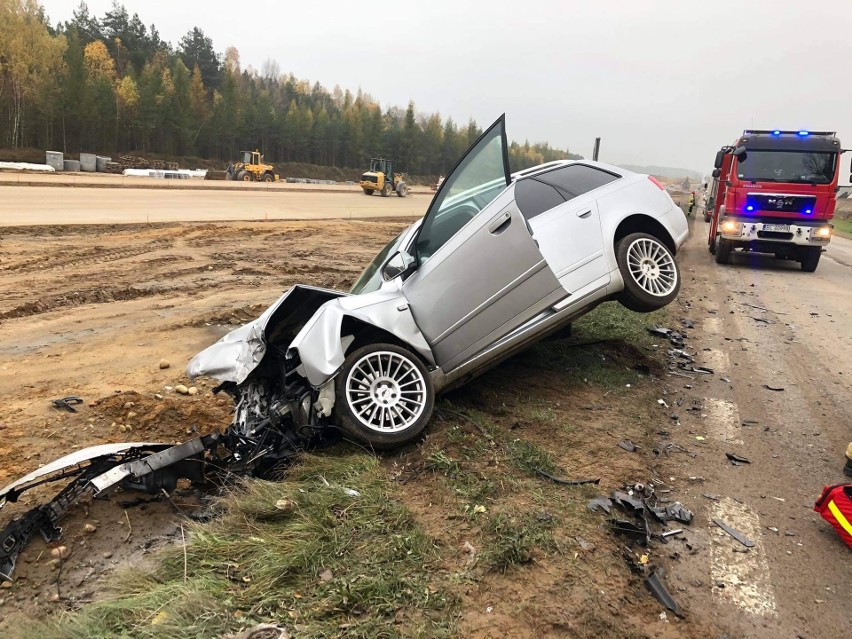 Wypadek na DK61 na trasie Górki-Sypniewo - Kobylin. Jedna...