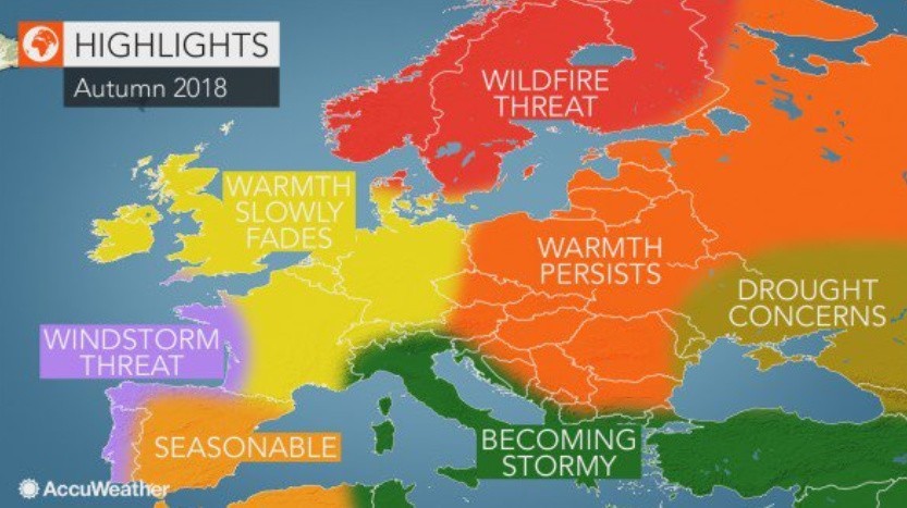 Jesień 2018 będzie wyjątkowo ciepła. Średnia temperatura...