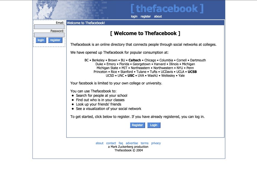 Facebook (wtedy: The Facebook) - lipiec 2004...
