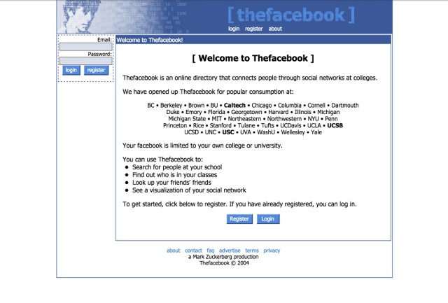 Facebook (wtedy: The Facebook) - lipiec 2004Zobacz też - Jubileusz największej internetowej encyklopedii: