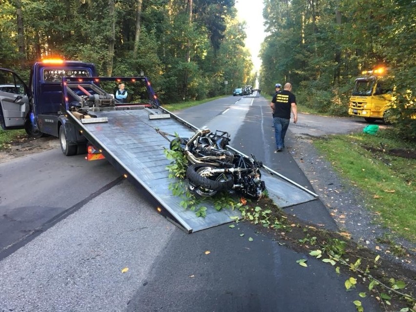 Śmiertelny wypadek motocyklisty na drodze Wręczyca - Kaleja