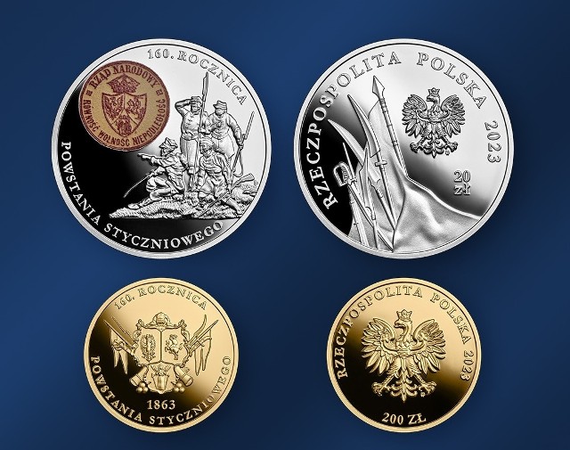 Monety kolekcjonerskie wyemitowane przez NBP 16 stycznia upamiętniają 160. rocznicę wybuchu powstania styczniowego.