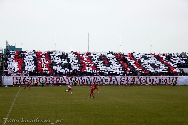 Kibice Łódzkiego Klubu Sportowego podczas pojedynku z Jutrzenką Warta