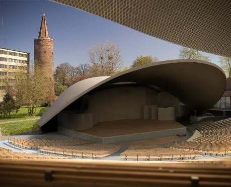Wizualizacja nowego amfiteatru w Opolu, który ma być gotowy w 2011 roku.