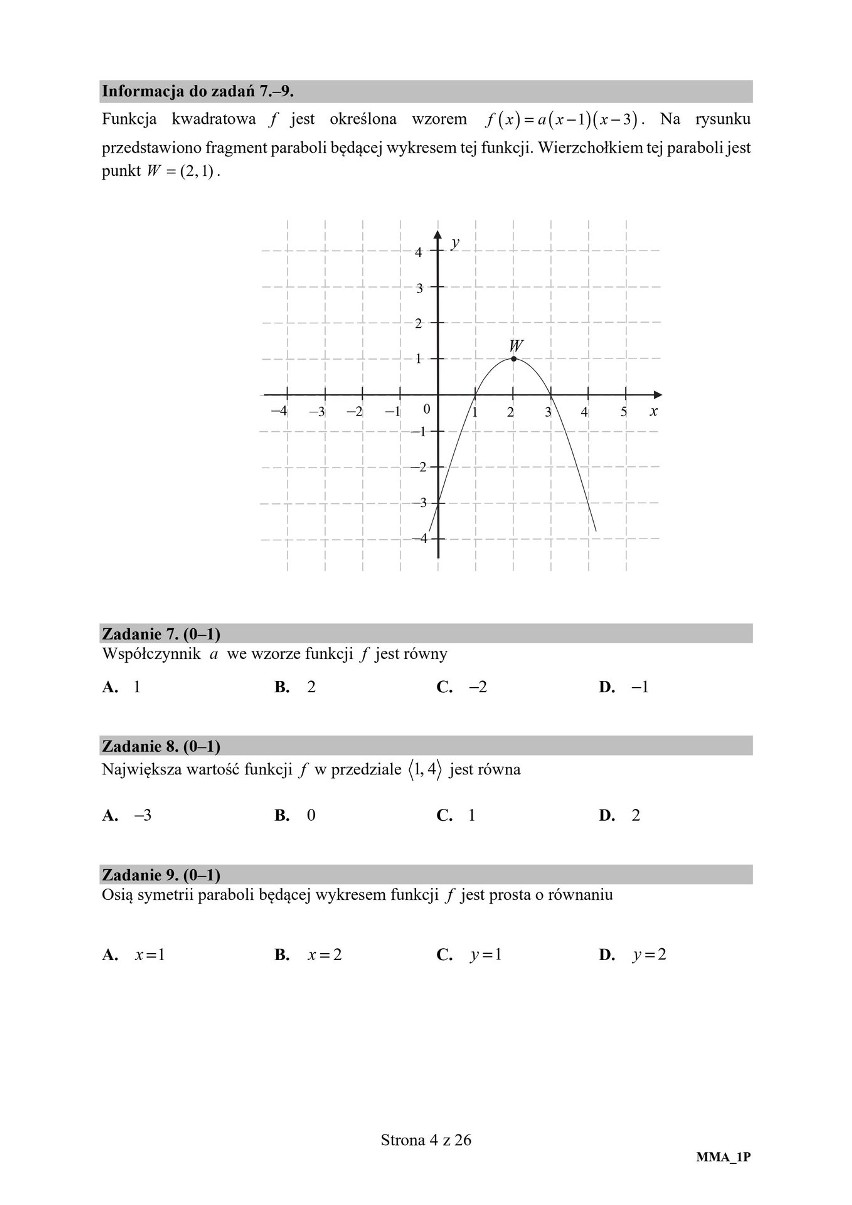 Matura z matematyki 2020