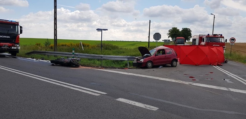 Wypadek motocyklisty w Boniowicach okazał się śmiertelny....