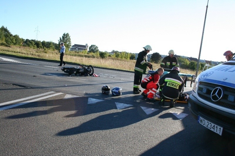 Wypadek z udziałem motocyklisty ul. Ostrowska