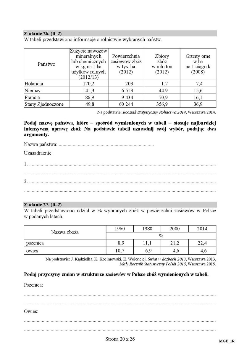 Matura 2016: GEOGRAFIA rozszerzona [ODPOWIEDZI, ARKUSZ CKE]