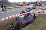 Wypadek! Czołowe zderzenie citroena i daewoo. Ranni!