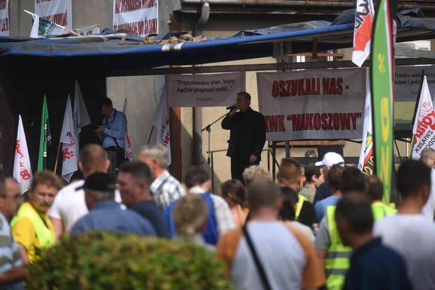 Protest przeciwko sprzedaży kopalni Makoszowy Zabrze