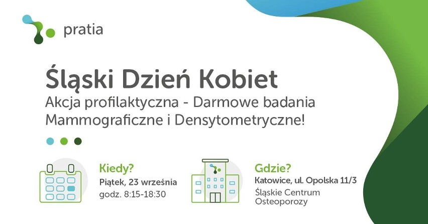 Śląski Dzień Kobiet w Katowicach: bezpłatne badania mammograficzne i densytometryczne