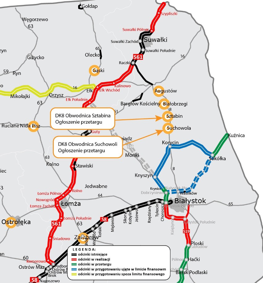 Suchowola i Sztabin będą miały obwodnice. Jest przetarg na dwie ważne drogi. Mieszkańcy odpoczną od tirów na krajowej "ósemce"