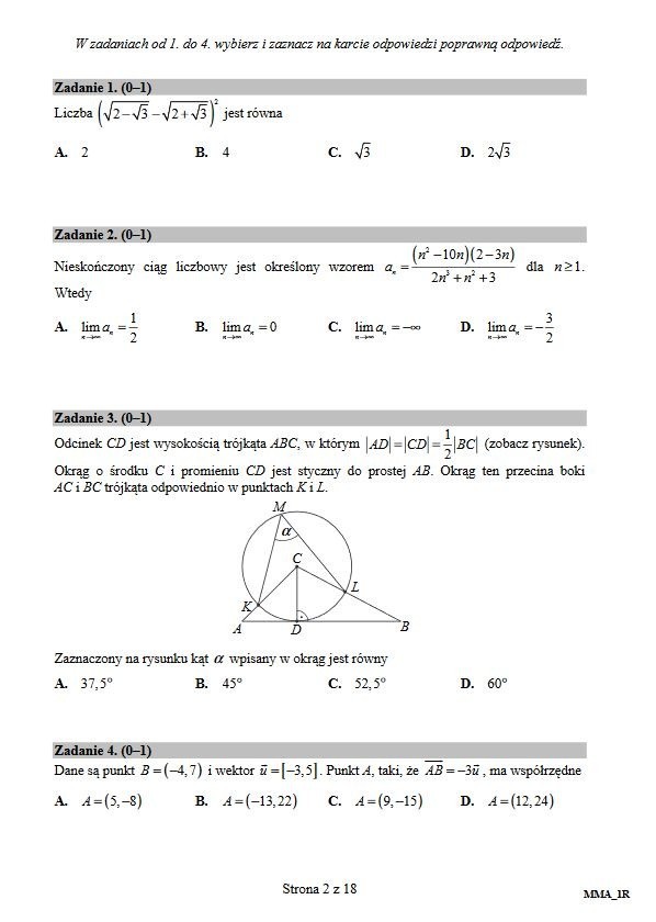 MATURA Z MATEMATYKI 2017 ROZSZERZONA ODPOWIEDZI, ARKUSZE CKE