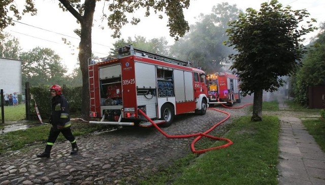 Pożar pustostanu na Widzewie