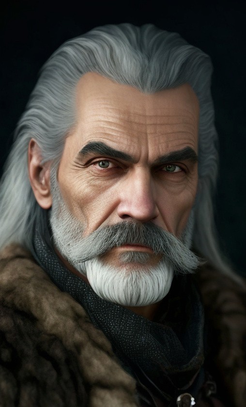 Geralt jako Wiedźmin ma swoje lata, więc SI nieco go postarzyła ...