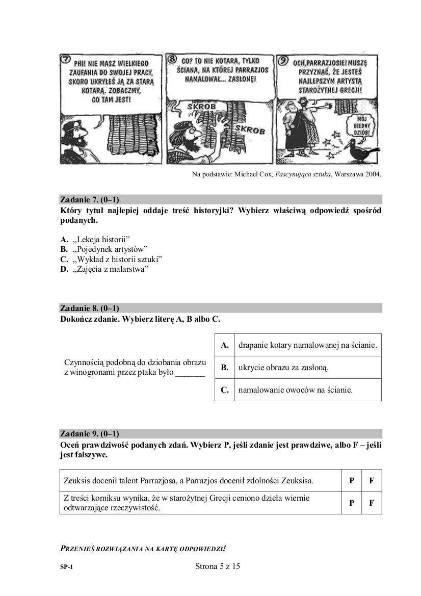 Sprawdzian szóstoklasisty 2015 [ODPOWIEDZI, ZADANIA,...