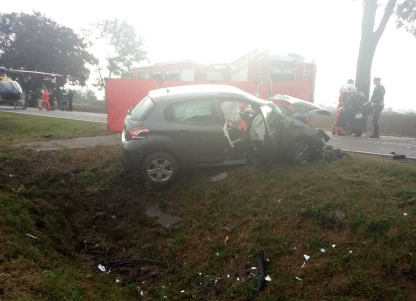 Śmiertelny wypadek na DK 22 - w Starym Polu zderzyły się dwa samochody osobowe. Nie żyje 58-letnia kobieta, która kierowała jednym z nich