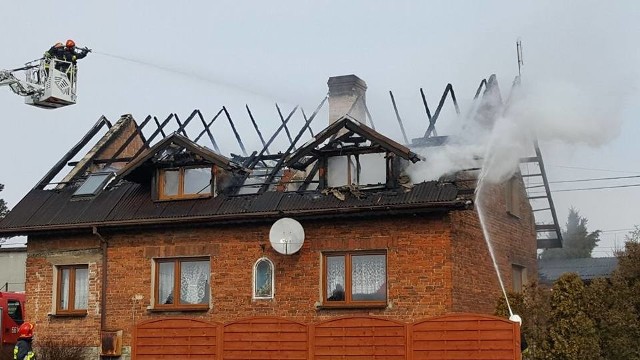 Pożar domu w Lubomi