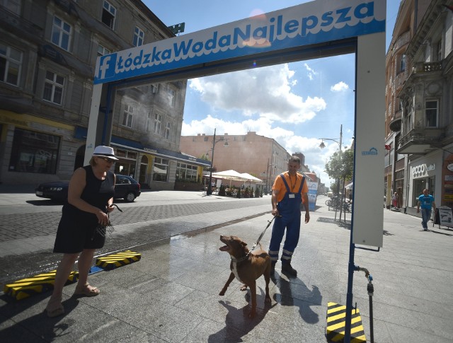 Pierwsza kurtyna wodna na ul. Piotrkowskiej miała kształt prostokątnej bramki.