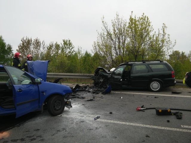 Wypadek na drodze krajowej w Gorzycach