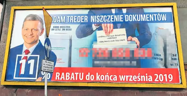 11-procentowy rabat na usługę niszczenia dokumentów oferuje Adam Treder, kandydat na posła z listy PiS, na której zajmuje 11. miejsce 