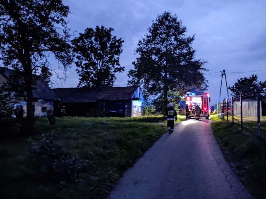 Nocny pożar stodoły w Stanisławiu Górnym