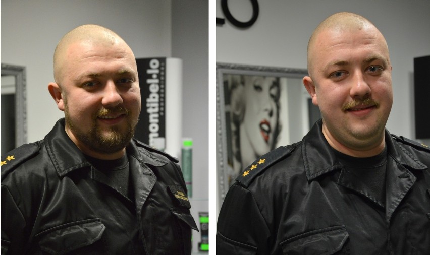 Movember 2019. Zawodowy strażak z Miastka porzucił brodę na rzecz wąsów. W szczytnym celu [zdjęcia]
