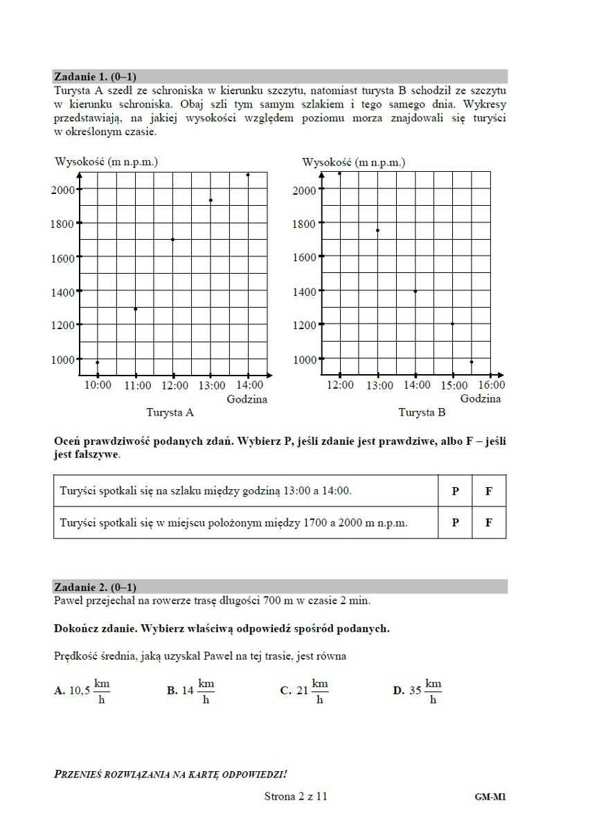 Egzamin gimnazjalny 2017. Matematyka. Część matematyczno przyrodnicza [ARKUSZE, ODPOWIEDZI]