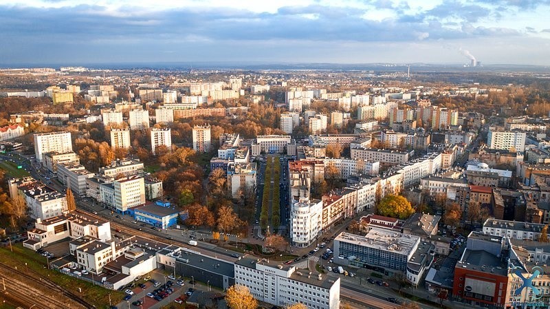 Jesienny Sosnowiec widziany z lotu ptaka...