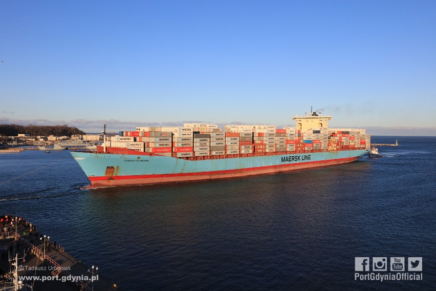 Charlotte Maersk w Porcie Gdynia, 12.02.2019