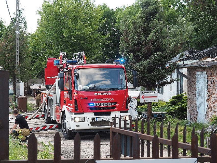 Pożar hali magazynowo-produkcyjnej w Łodzi. Ranny strażak 