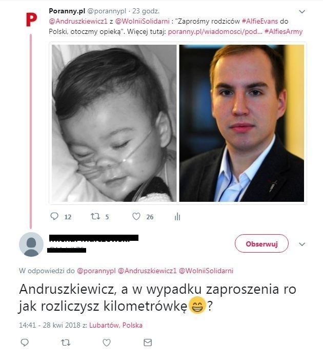 Podlaski poseł Adam Andruszkiewicz zareagował na śmierć...