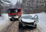Zderzenie dwóch aut między Miastkiem a Trzcinnem (ZDJĘCIA) 