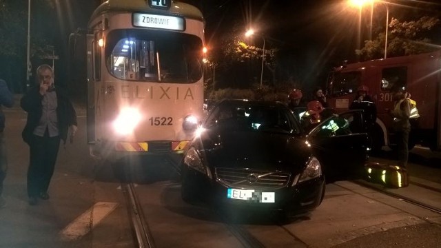 Wypadek na Zgierskiej w Łodzi.