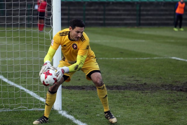 Marcin Cabaj w sobotnim meczu Garbarni z GKS Bełchatów (1:1)