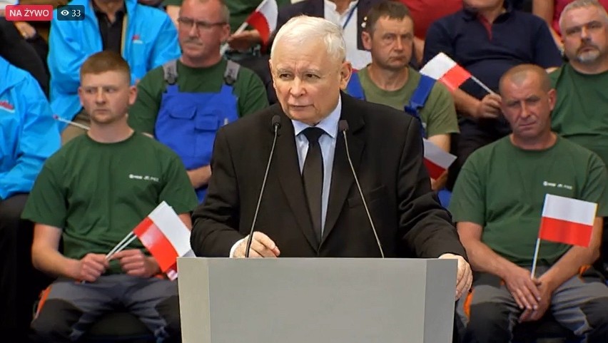 prezes PiS Jarosław Kaczyński w Hucie Stalowa Wola