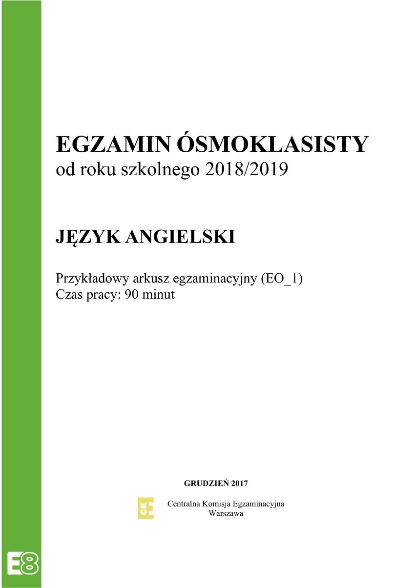 Próbny egzamin ósmoklasisty 2021. JĘZYK ANGIELSKI. Arkusz i...