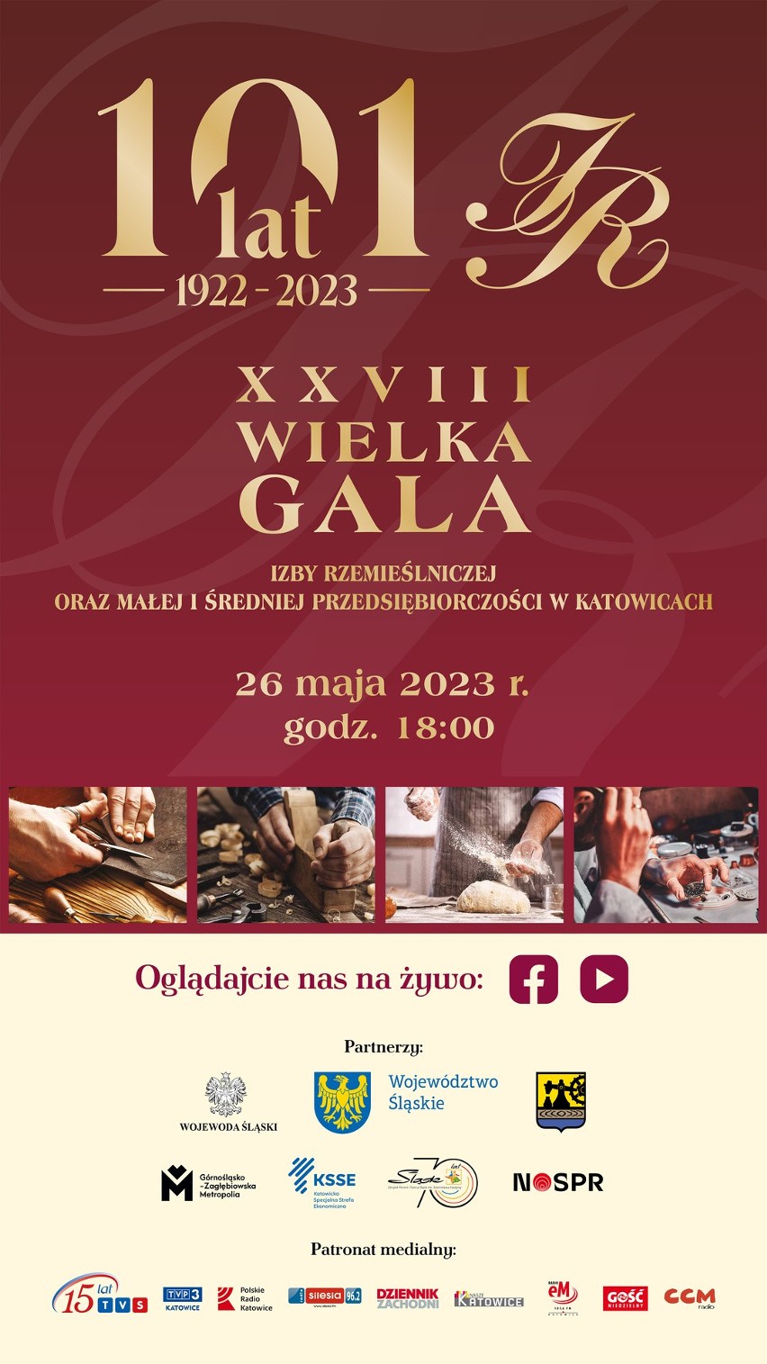 Plakat XXVIII Wielkiej Gali Izby Rzemieślniczej w Katowicach