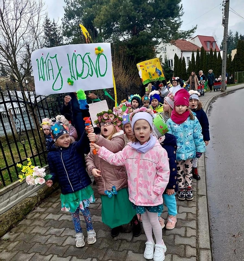 Pochód przedszkolaków i dzieci ze Żłobka ulicami Działoszyc...