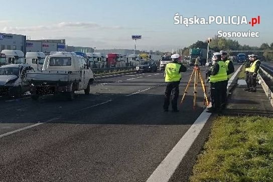 Wypadek na trasie S1 w Sosnowcu. Zderzyło się sześć...