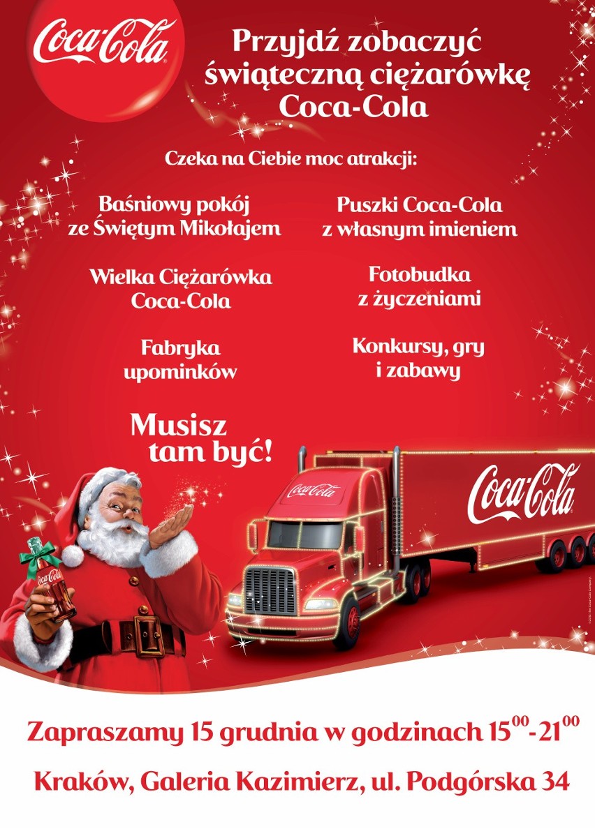 Kraków. Świąteczna ciężarówka Coca-Coli zagości przy Galerii...