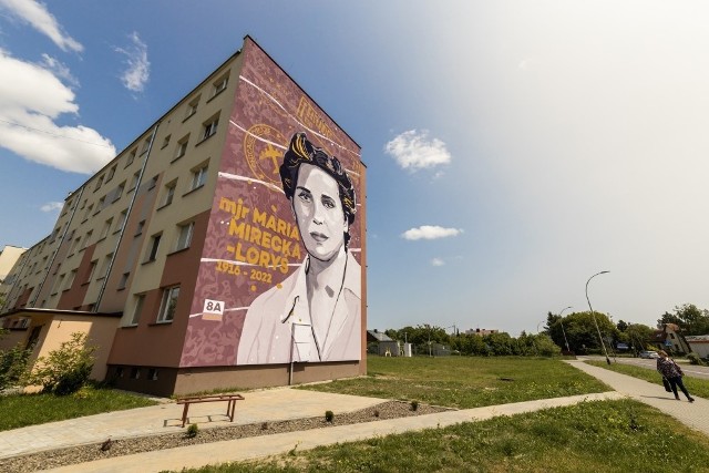 Mural na bloku w Nisku upamiętnia major Marię Mirecką - Loryś