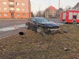 Wypadek na skrzyżowaniu ul. Sułkowskiego i Chodkiewicza w Bydgoszczy. Jedna osoba poszkodowana [zdjęcia]