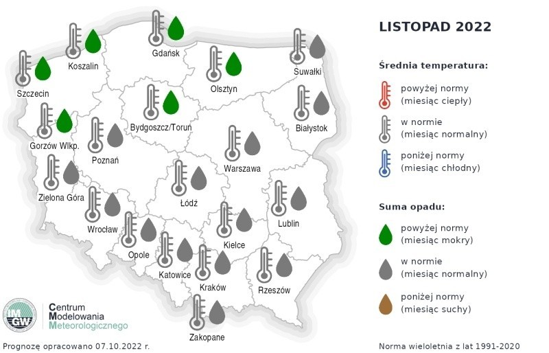 Pogoda w listopadzie 2022...